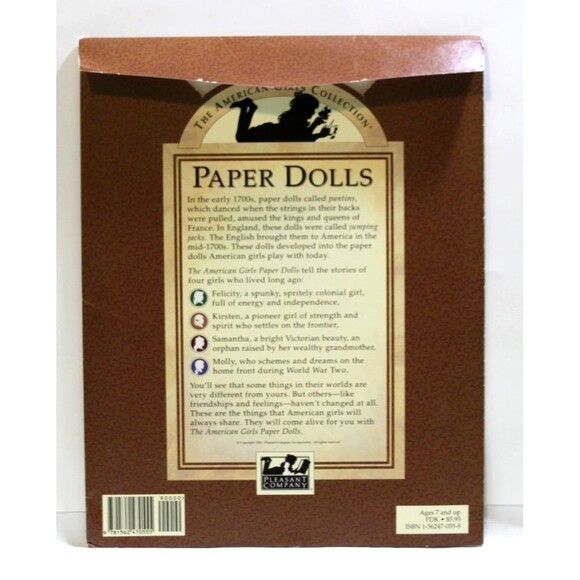 American Girl Kirsten Paper Dolls Kit Cut Out Old Fashioned Outfits Pleasant Co - Picture 2 of 13